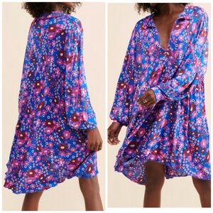 Free People Daisy Jane Mini Dress blue pink sz small